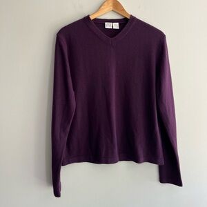 Lauren Allen Purple V-Neck Sweater size L